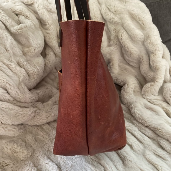 Portland Leather Goods Pebbled Leather Nutmeg Tote Bag - Picture 9 of 10